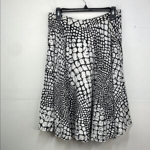 Edme & Esyllte Anthropogie Animal Print Knee Length A Line Skirt w/Lining SZ 12